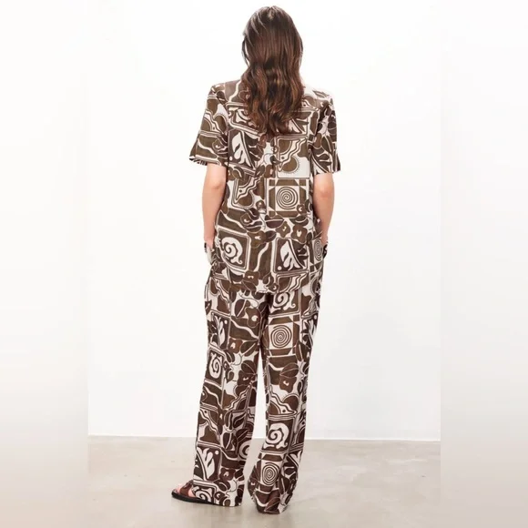 Mara Hoffman Jackie Pant Straight Leg Elastic Waistband Drawstring Abrazo Hemp - Picture 3 of 12